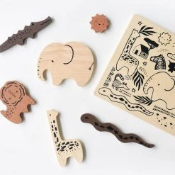 Wee Gallery Safari Animals Wooden Tray Puzzle Baby (0-24m)