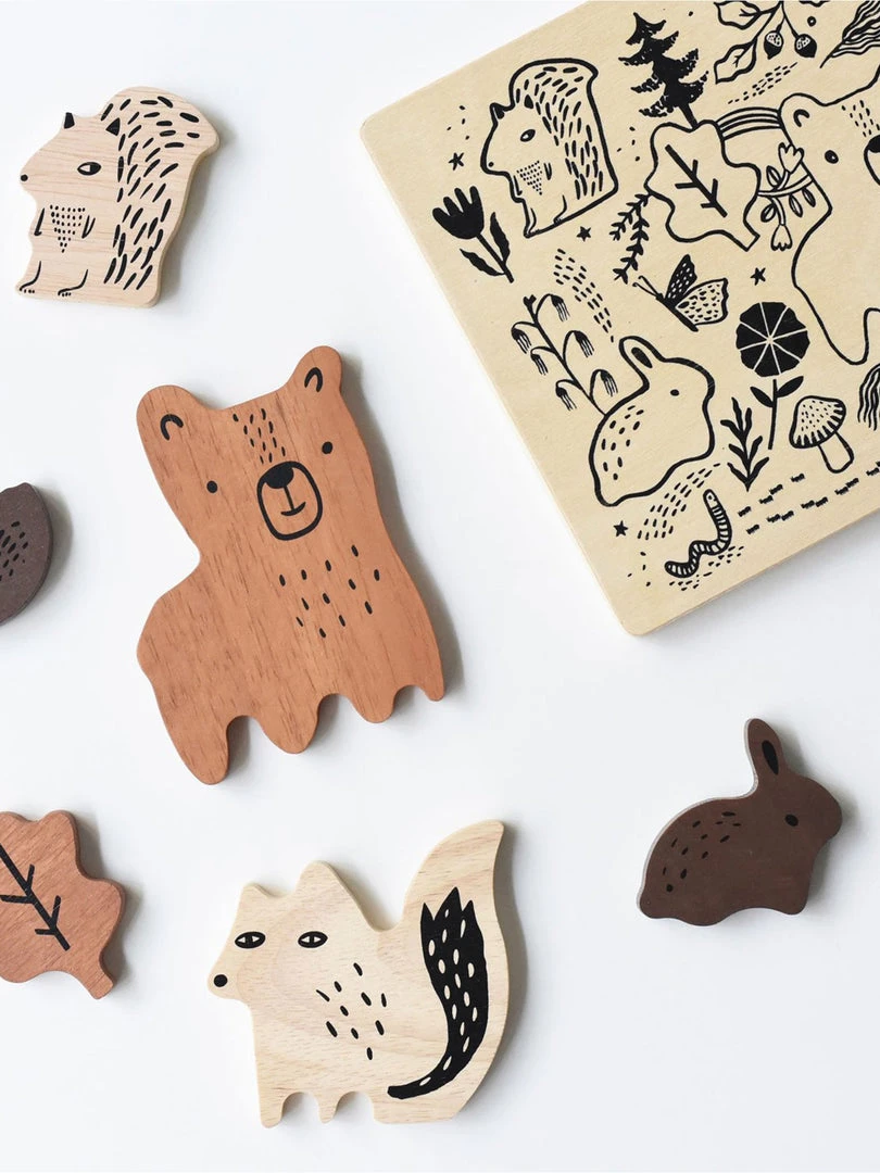 Wee Gallery Woodland Wooden Tray Puzzle 4 Wee Gallery Woodland Wooden Tray Puzzle