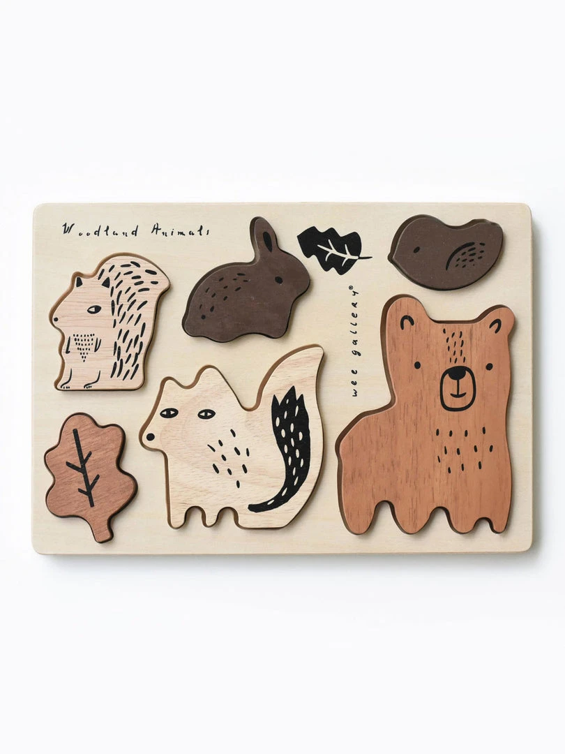 Wee Gallery Woodland Wooden Tray Puzzle 3 Wee Gallery Woodland Wooden Tray Puzzle