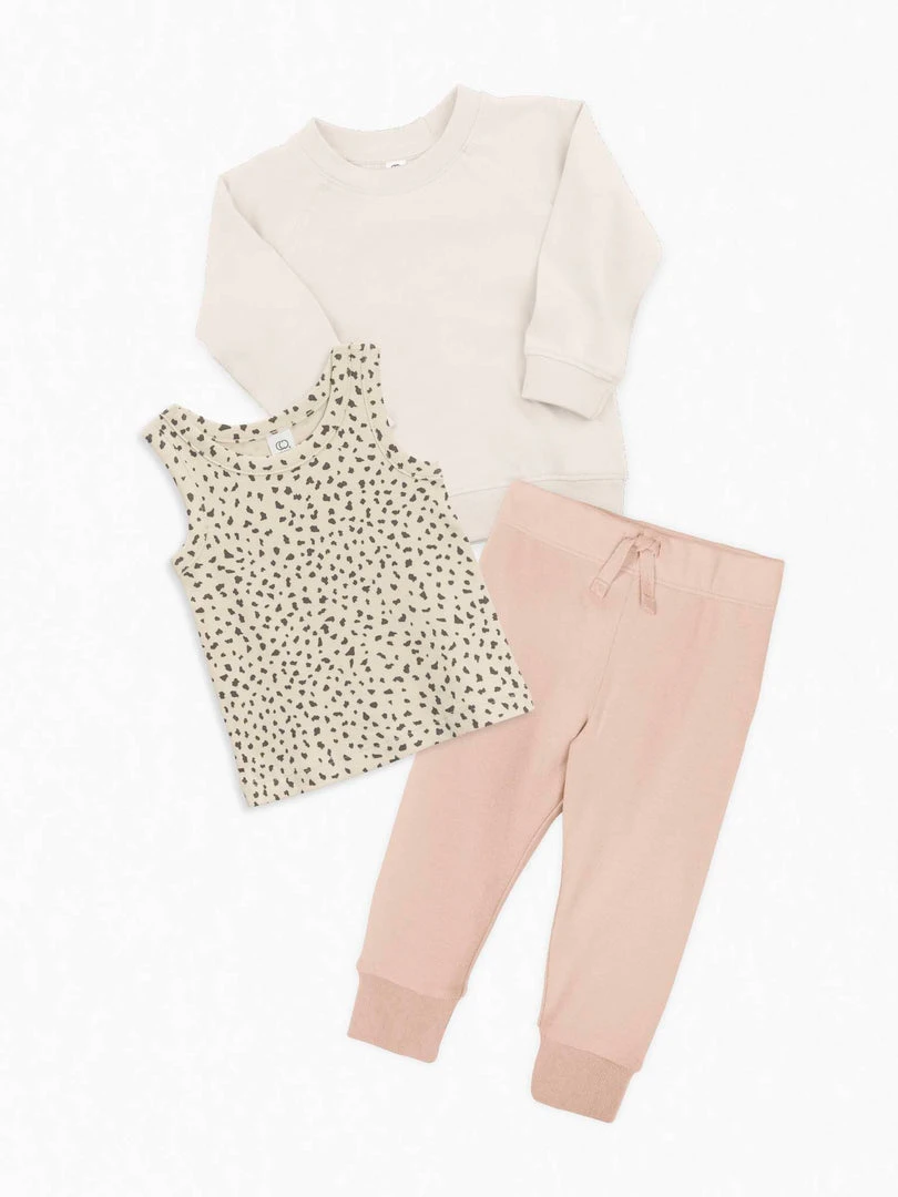 Colored Organics Cheetah 3-Piece Outfit Set Baby (0-24m) 3 Colored Organics Cheetah 3-Piece Outfit Set Baby (0-24m)