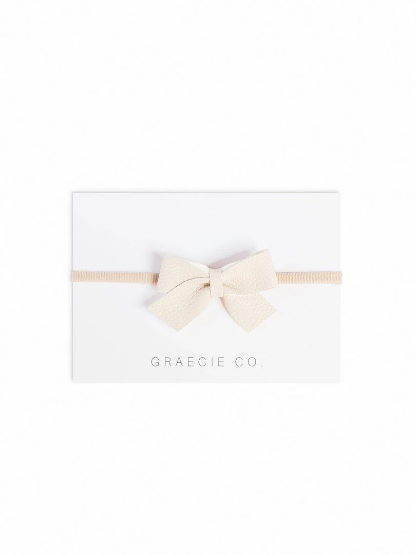 Graecie Co Faux Leather Baby Bow 3 Graecie Co Faux Leather Baby Bow