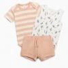 Colored Organics Baby (0-24m) Summer Sets In Blush 1 Colored Organics Baby (0-24m) Summer Sets In Blush