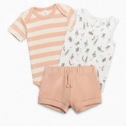 Colored Organics Baby (0-24m) Summer Sets In Blush