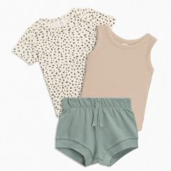 Colored Organics Baby (0-24m) Summer Sets In Blush